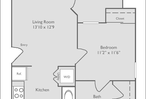 1 bed, 1 bath, 526 sqft, $1,068