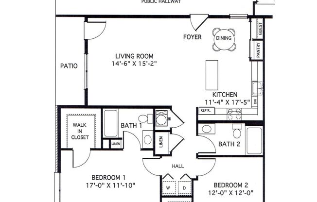 2 beds, 2 baths, 1,250 sqft, $1,750, Unit 2133