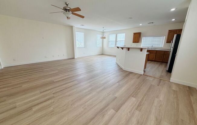 4 bed 2.5 bath home in the southwest with 3 bedrooms downstairs and the master bedroom upstairs! New LVP flooring installed throughout the house!