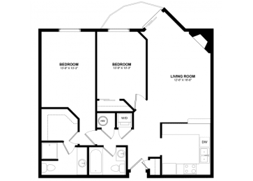 2 beds, 2 baths, 1,100 sqft, $2,395