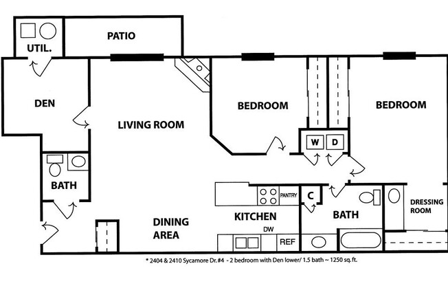 2 beds, 1.5 baths, 1,100 sqft, $1,160, Unit 240415