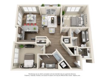 2 beds, 2 baths, 1,280 sqft, $2,255