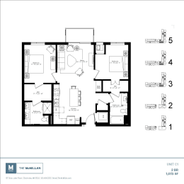 2 beds, 2 baths, 1,073 sqft, $2,150