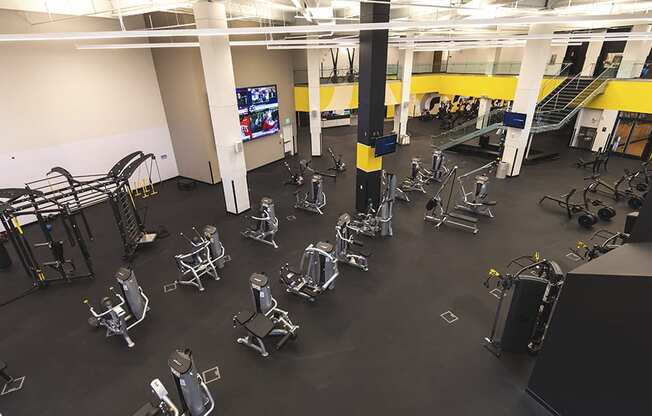 Fitness Center With Modern Equipment at 35W, Detroit, Michigan