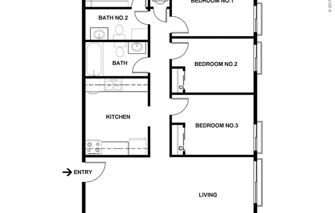 3 beds, 1.5 baths, 1,000 sqft, $1,010