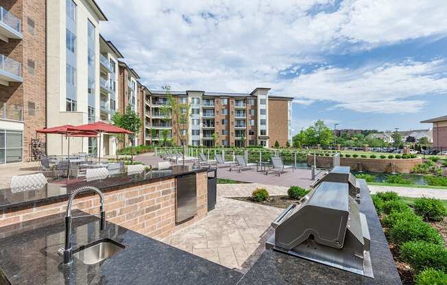 Outdoor grill and entertaining space