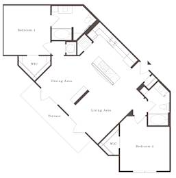 2 beds, 2 baths, 1,108 sqft, $1,490