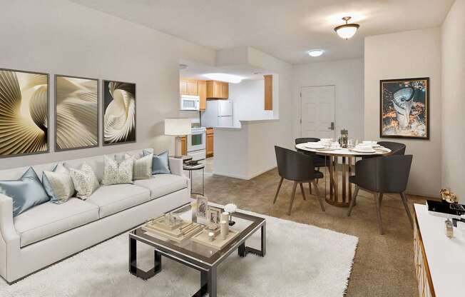 Living Room With Dining Area at Valencia at Gale Ranch, California, 94582