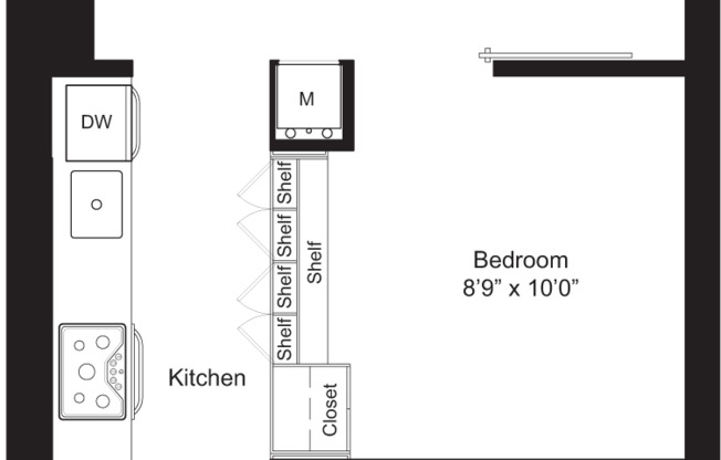 Studio, 1 bath, 553 sqft, $2,205, Unit 1205