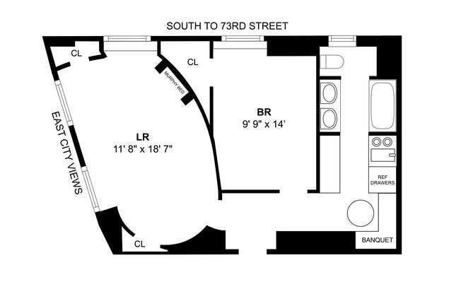 1 bed, 1 bath, 577 sqft, $5,500, Unit 10104