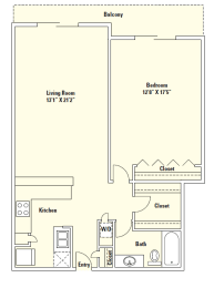 1 bed, 1 bath, 884 sqft, $1,173