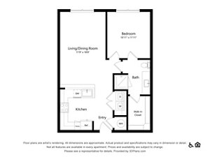 1 bed, 1 bath, 729 sqft, $1,725