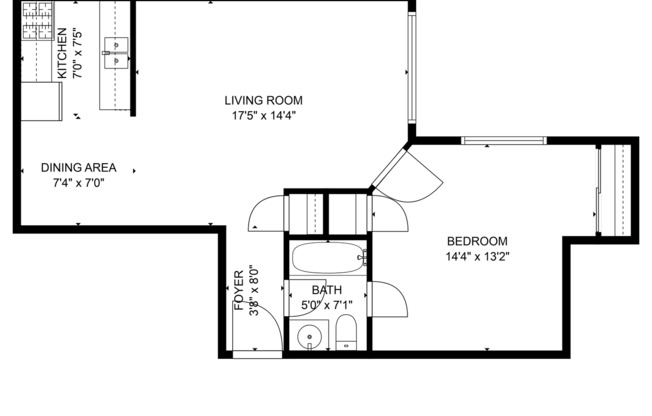 1 bed, 1 bath, 600 sqft, $899, Unit 409-311