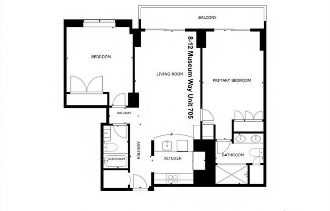 2 beds, 2 baths, 983 sqft, $4,500, Unit 705