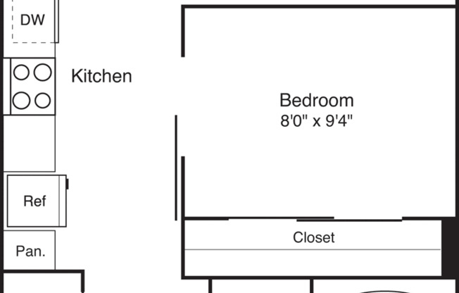 1 bed, 1 bath, 534 sqft, $1,765