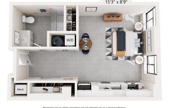 Studio, 1 bath, 500 sqft, $1,390, Unit Apt. 108