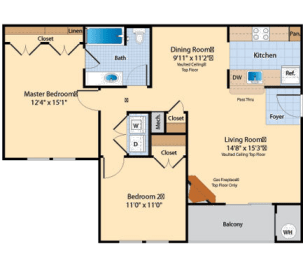 2 beds, 1 bath, 944 sqft, $2,075