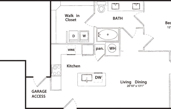 1 bed, 1 bath, 1,100 sqft, $2,020