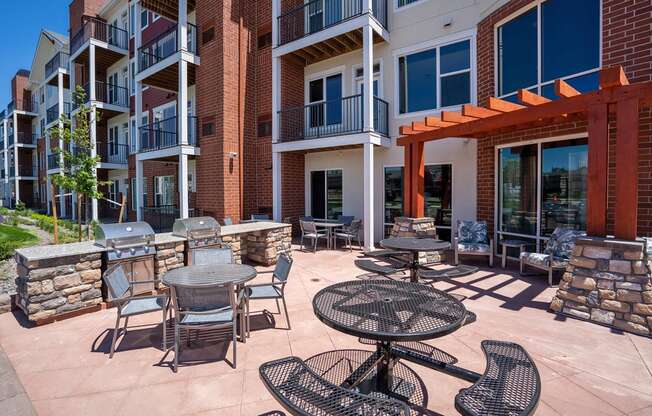 Patio sundeck at Heritage at Church Ranch 55+ Apartments, Colorado