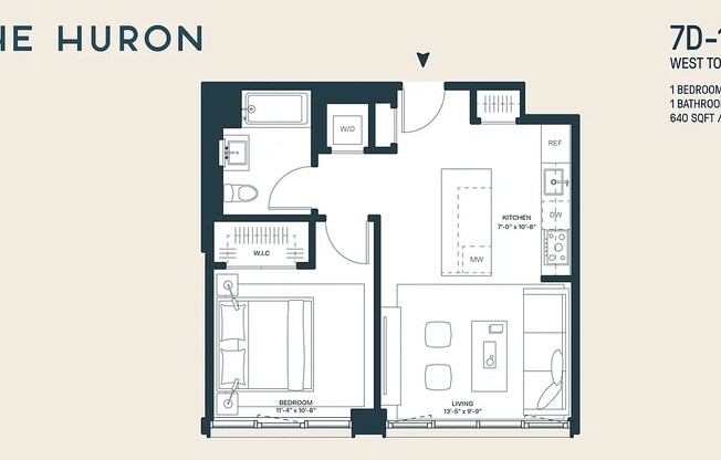 1 bed, 1 bath, 640 sqft, $5,350, Unit 10DW