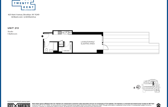 Studio, 1 bath, $3,660, Unit 213