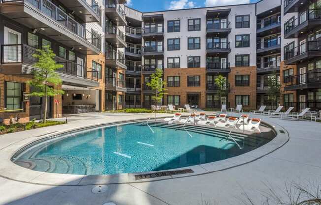 Resort-style Pool for Enjoymentat at St. Elmo Apartment in Austin, TX