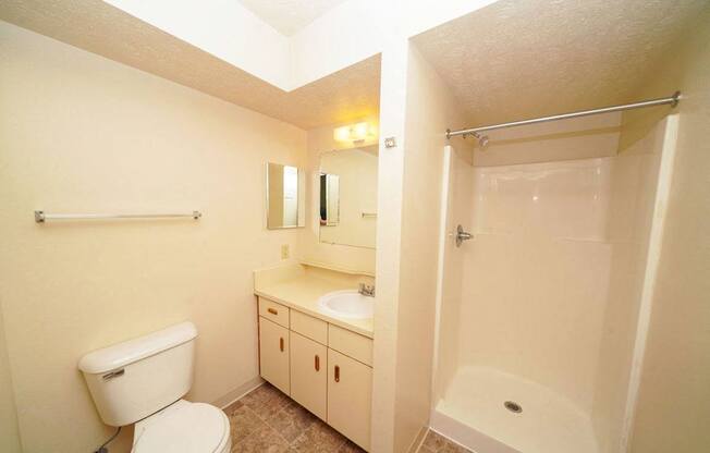 A second bathroom with a walk in shower at Foxwood and The Hermitage, Portage, MI