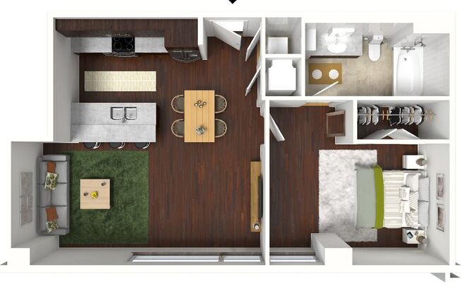 1 bed, 1 bath, 731 sqft, $1,713, Unit 733