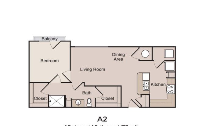 1 bed, 1 bath, 717 sqft, $1,595