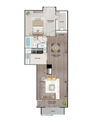 1 bed, 1 bath, 891 sqft, $1,020
