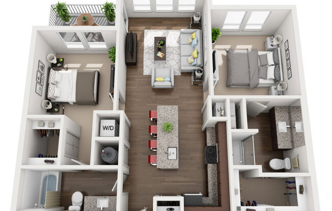 2 beds, 2 baths, 1,030 sqft, $1,184