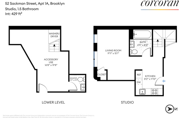 Studio, 1.5 baths, $2,450, Unit 1A