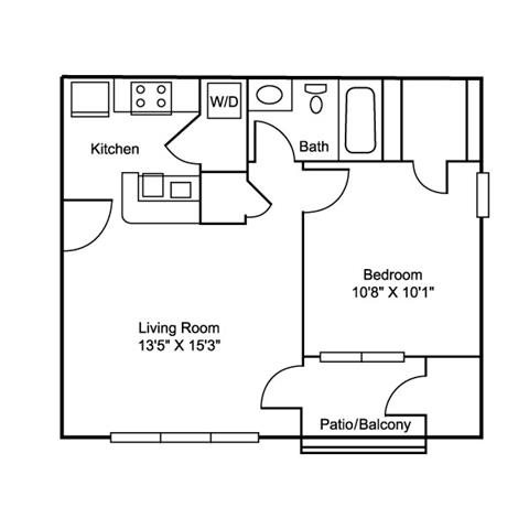 1 bed, 1 bath, 548 sqft, $950