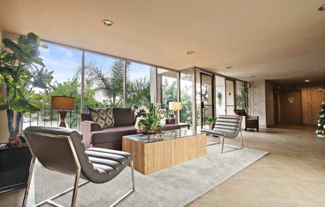 Renovated lobby at Woodcliff Apartments for Rent Near SMC