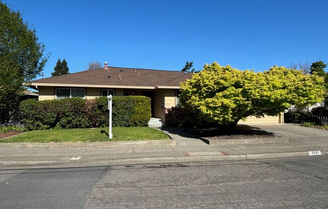 Updated Single level 3 bedroom 2 bathroom Bennett Valley Home with new paint and beautiful refinihsed hardwood floors