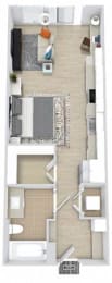 Studio, 1 bath, 506 sqft, $1,484