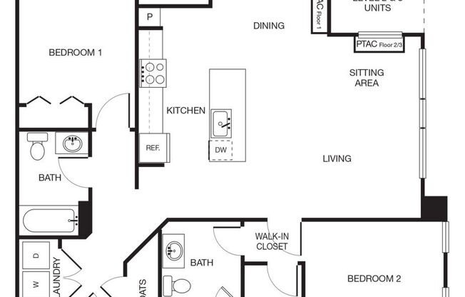 2 beds, 2 baths, 1,128 sqft, $2,590