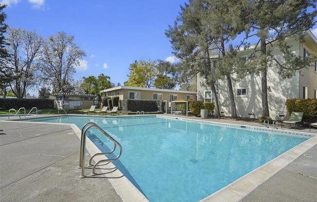 Pool area at Parkside Apartments, California, 95616