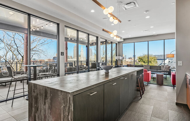 waterford bluffs clubhouse kitchen island