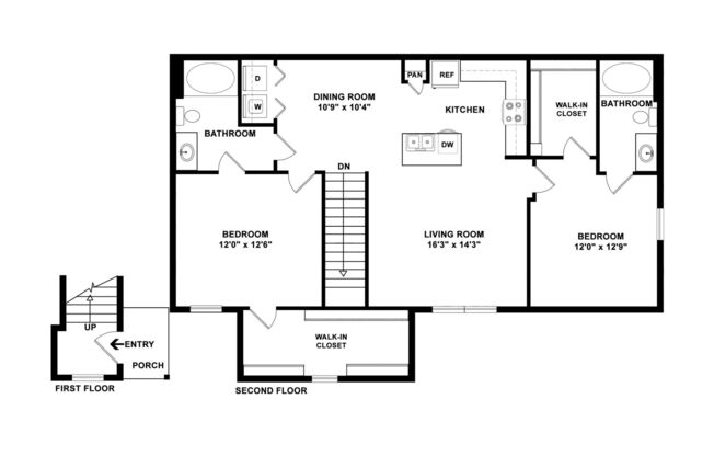 2 beds, 2 baths, 1,233 sqft, $1,775