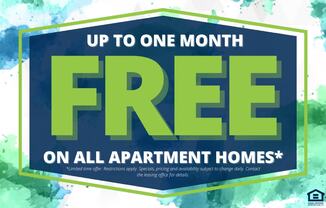 A sign advertising a free offer on apartment homes.