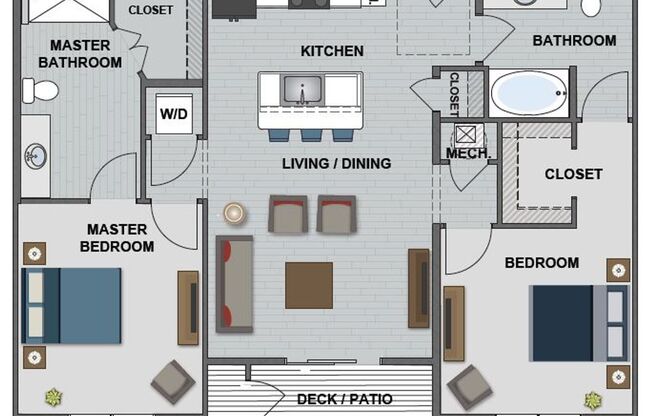 2 beds, 2 baths, 1,060 sqft, $1,715, Unit 1020