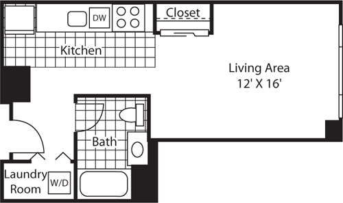 Studio, 1 bath, 489 sqft, $1,406, Unit 204