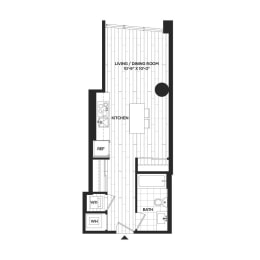 Studio, 1 bath, 452 sqft, $1,845