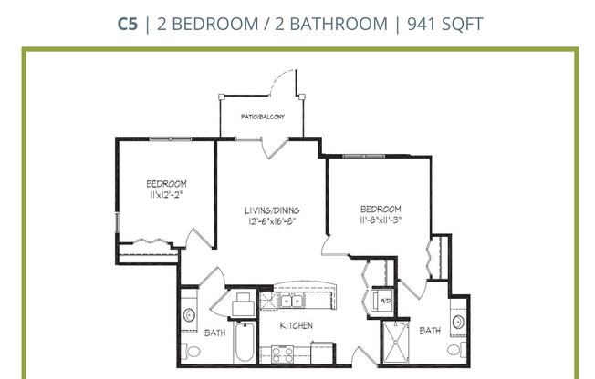 2 beds, 2 baths, 941 sqft, $1,545, Unit 626-202