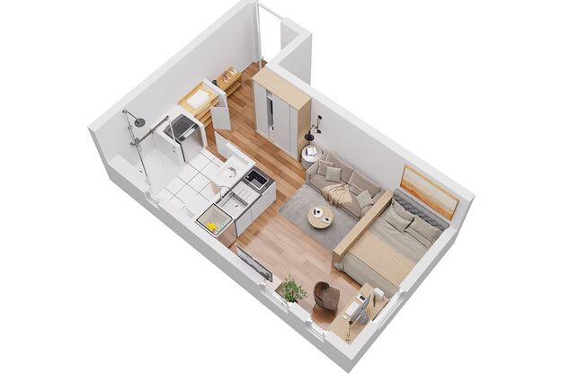 Studio, 1 bath, 310 sqft, $1,395, Unit 405