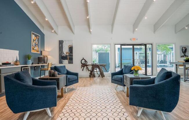 View of La Silva Community Clubhouse with furniture.