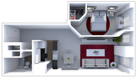 1 bed, 1 bath, 928 sqft, $1,106