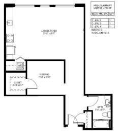 1 bed, 1 bath, 803 sqft, $2,346