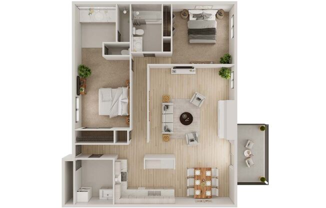 2 beds, 2 baths, 1,008 sqft, $2,025, Unit 1B